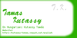 tamas kutassy business card
